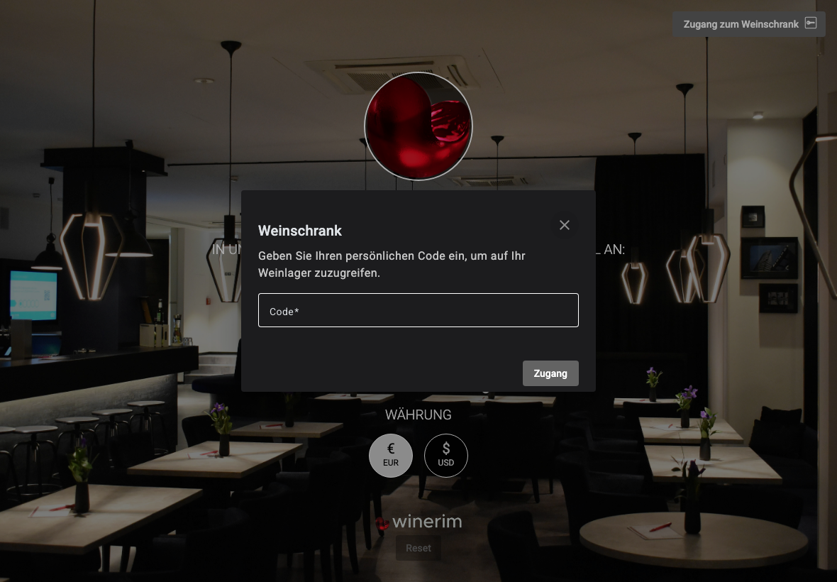 App Deutsch wine locker login