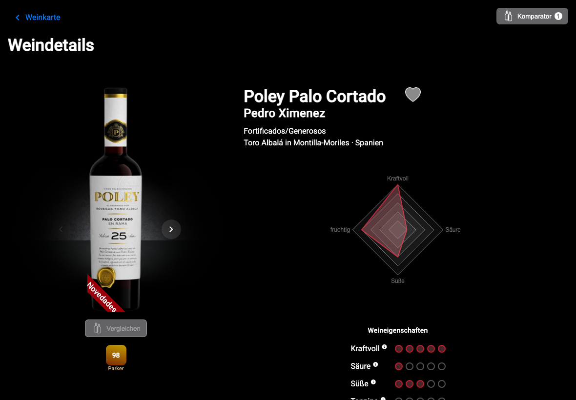 App Deutsch comparador un vino