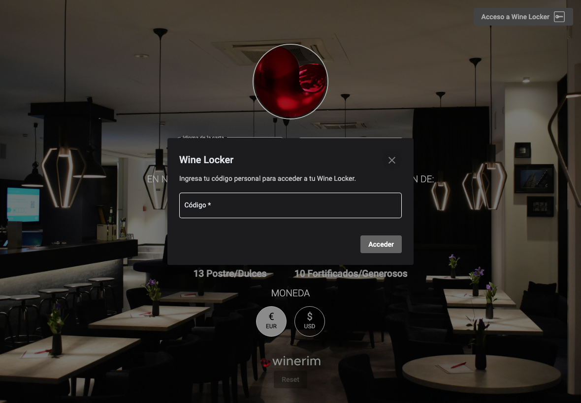 App Español wine locker