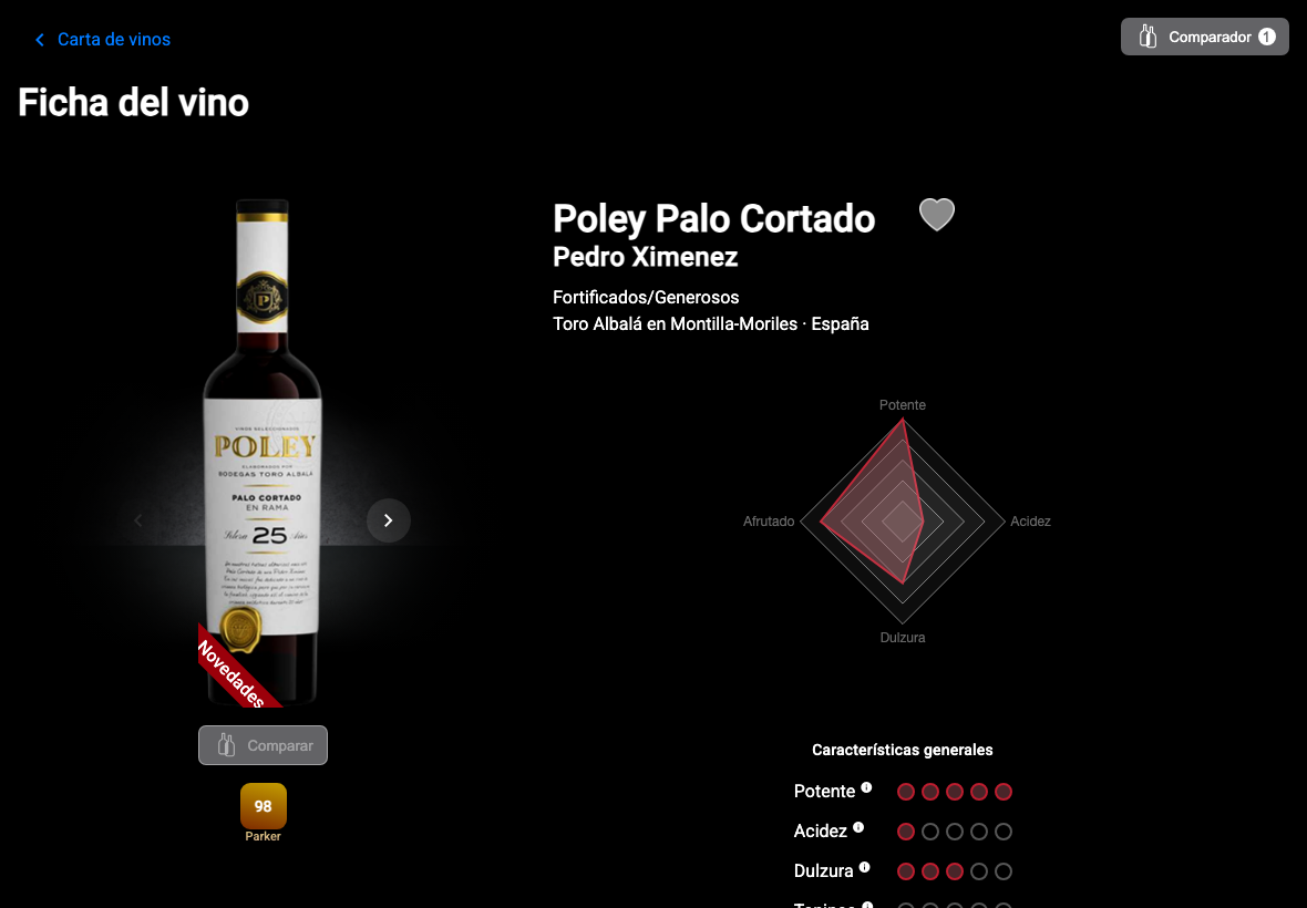 App Español comparador un vino