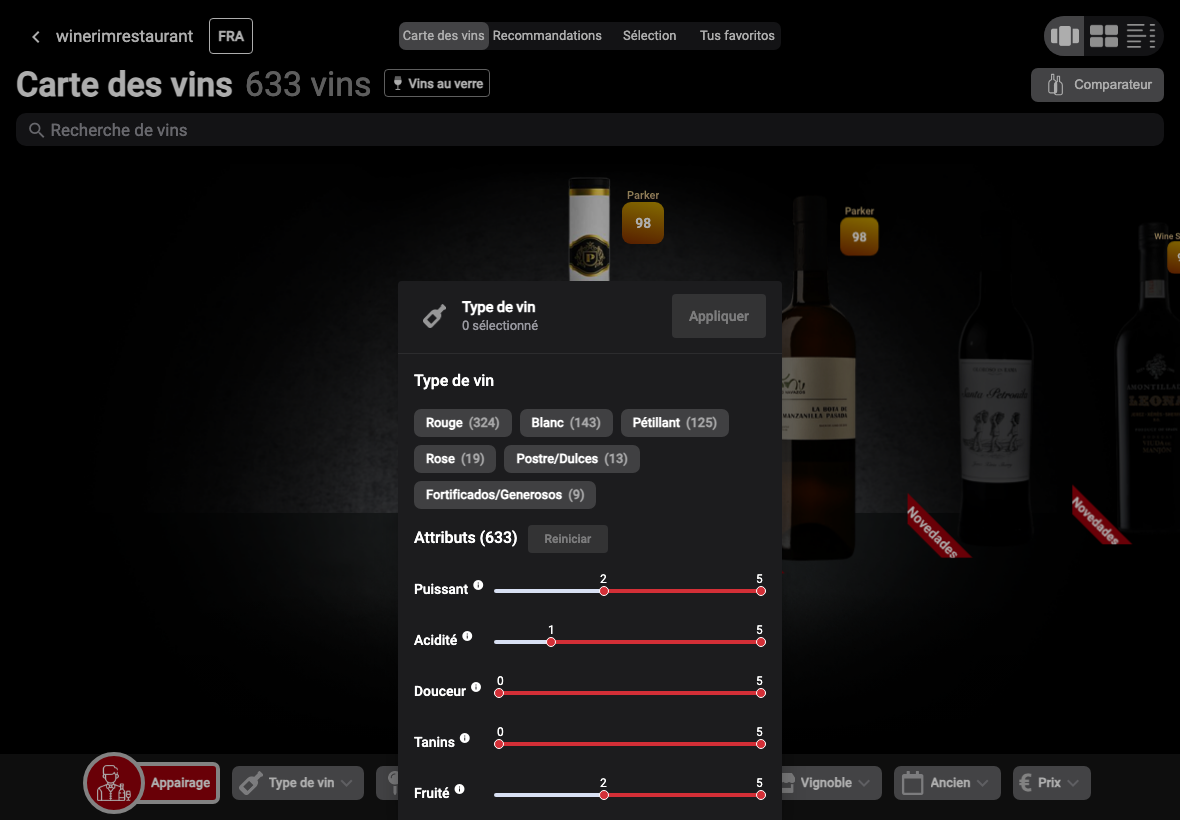 App Français tipo vino