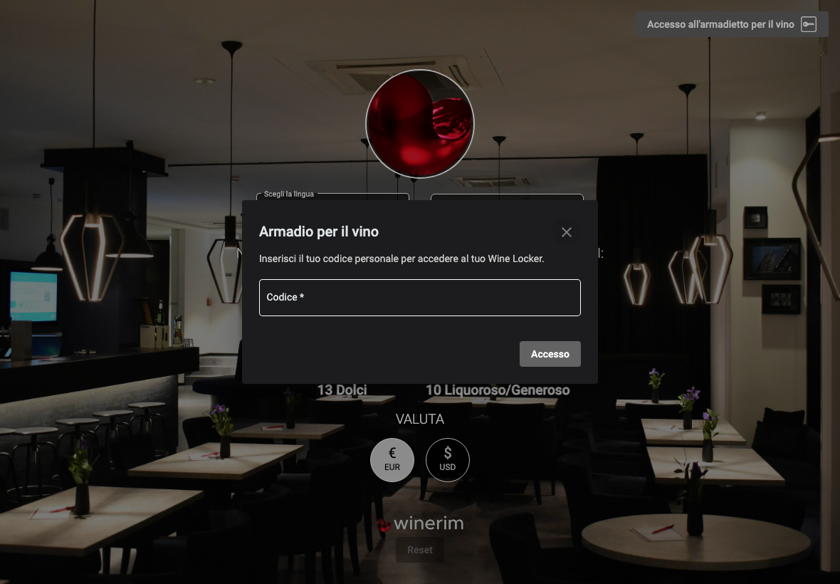 App Italiano wine locker