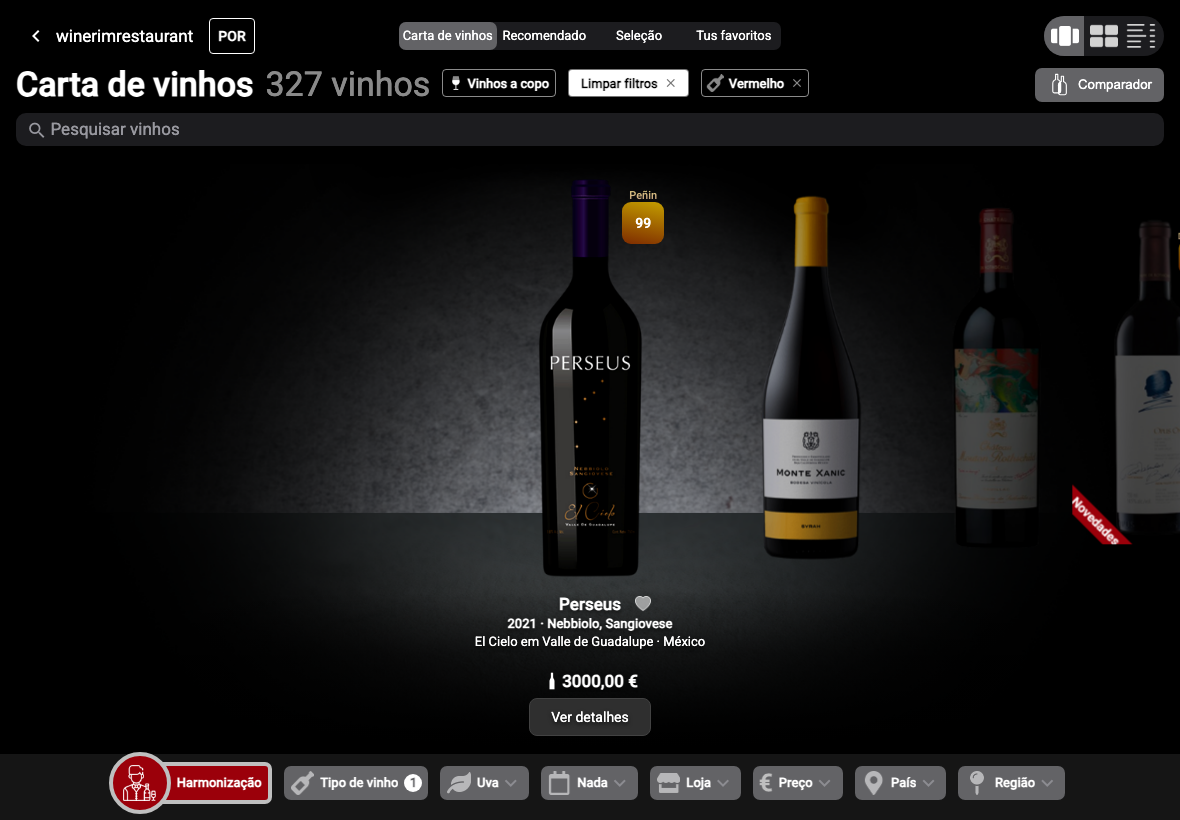 App Português filtro tinto aplicado