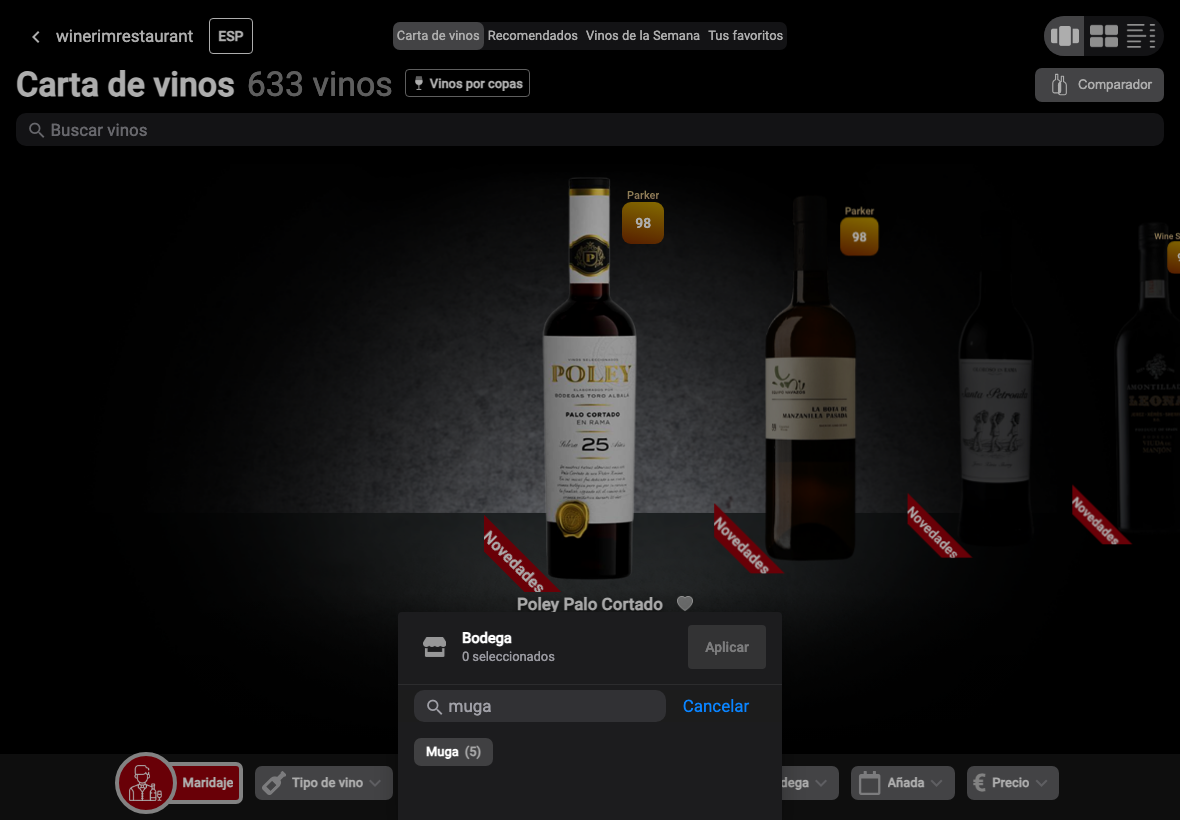 Buscar bodega: Muga
