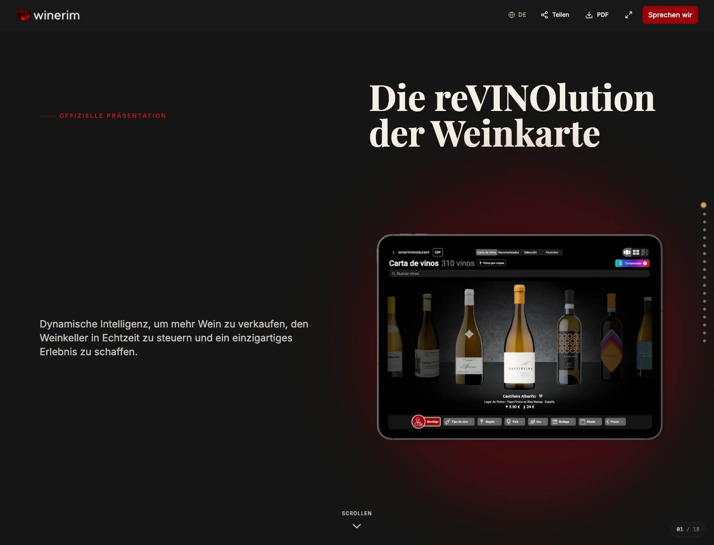 Winerim Präsentation · Die intelligente Weinkarte | Winerim