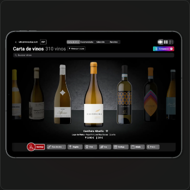 Carte interactive des vins sur tablette
