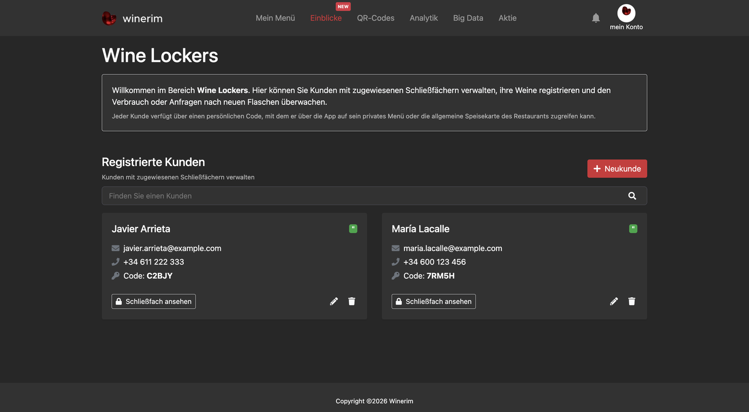Editor Deutsch wine lockers