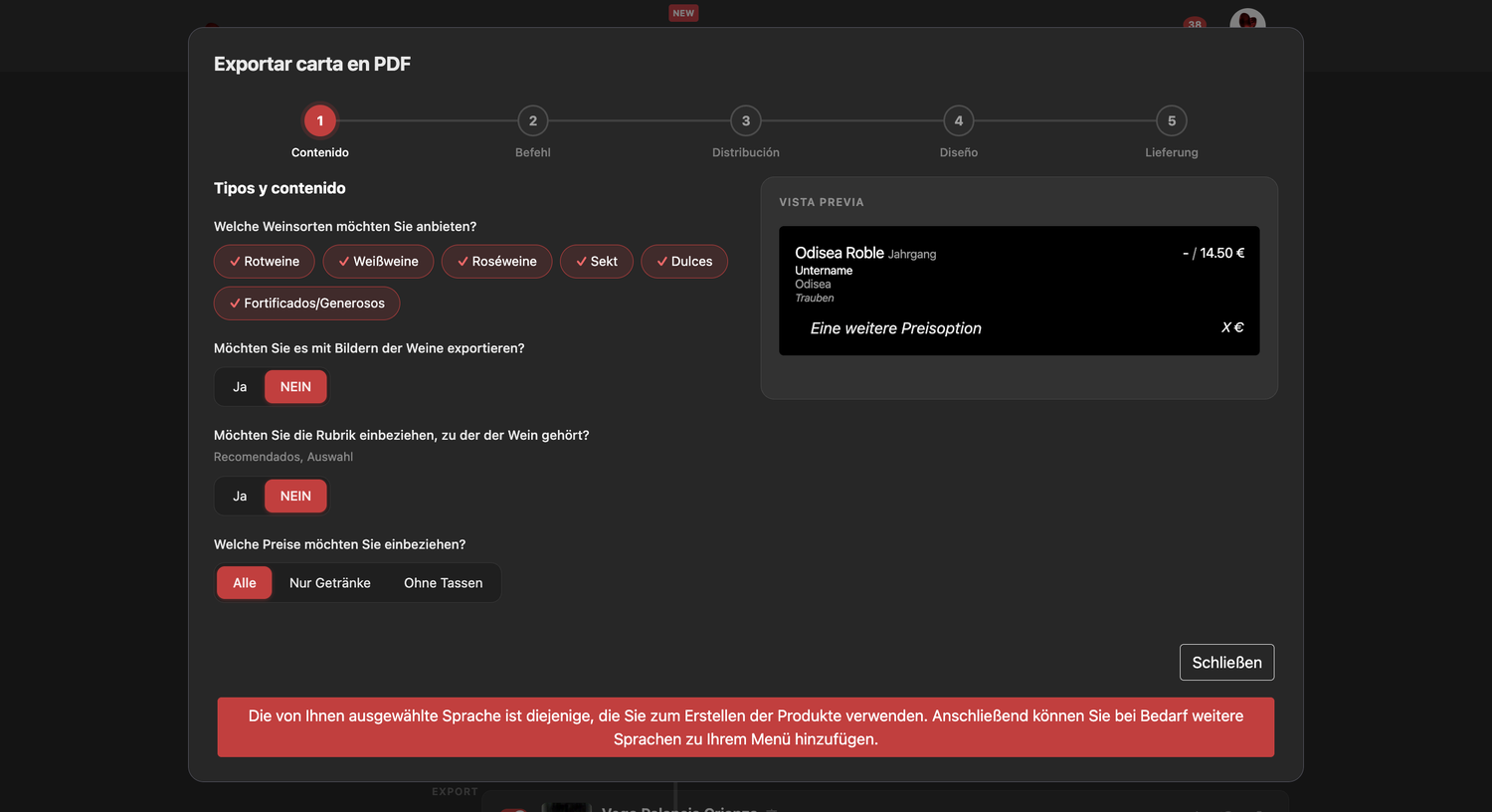 Editor Deutsch mi carta pdf modal open