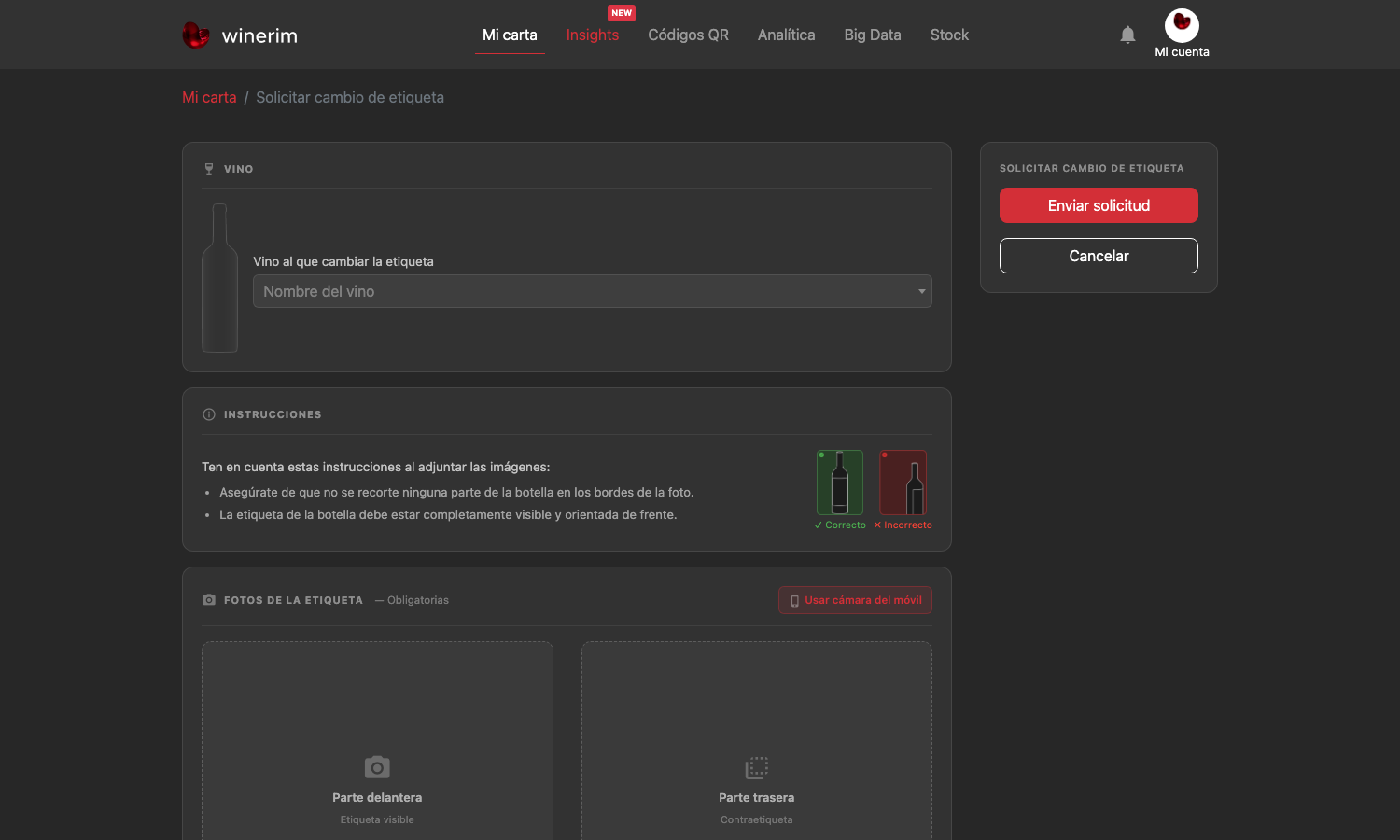 Editor Español cambio etiqueta real clean
