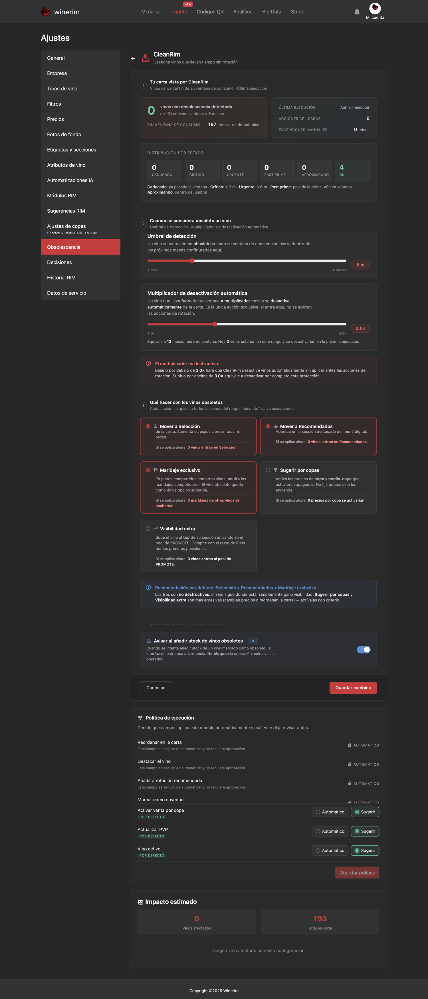 Editor Español ajustes obsolescencia