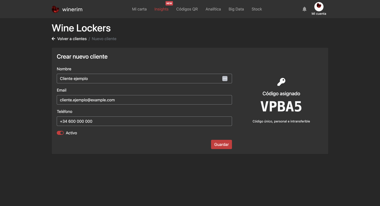 Wine Lockers: nuevo cliente