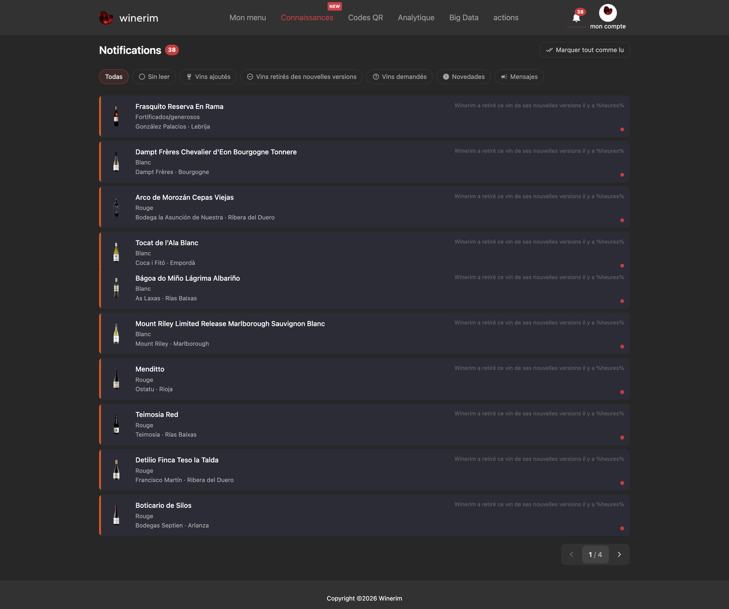 Editor Français notificaciones