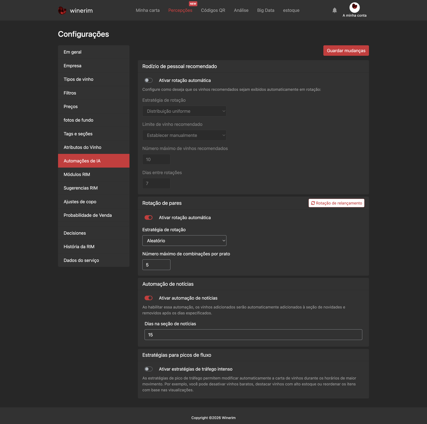 Editor Português ajustes automatizaciones ia