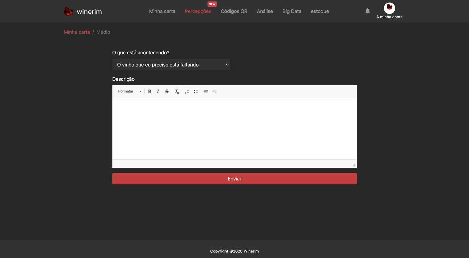 Editor Português soporte menu