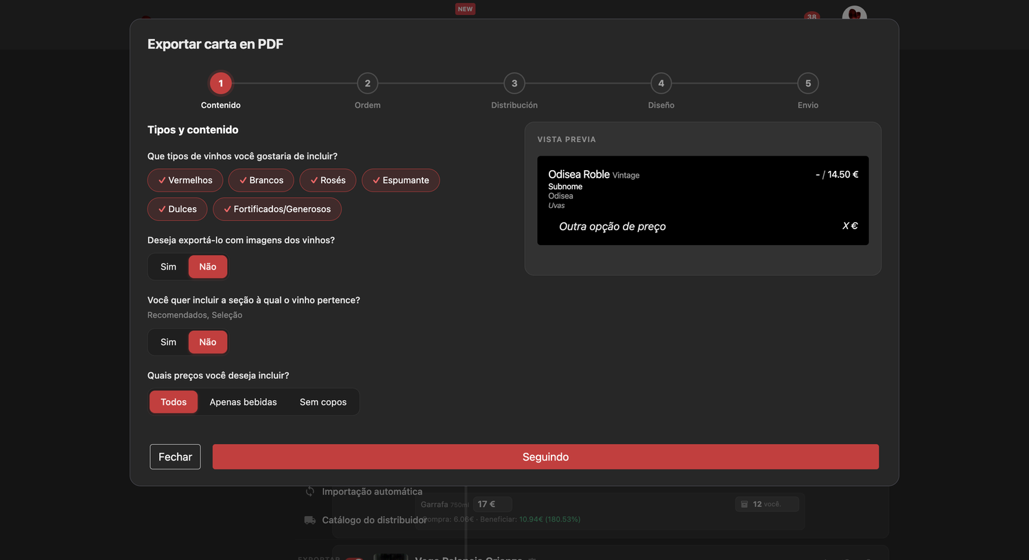 Editor Português mi carta pdf modal open