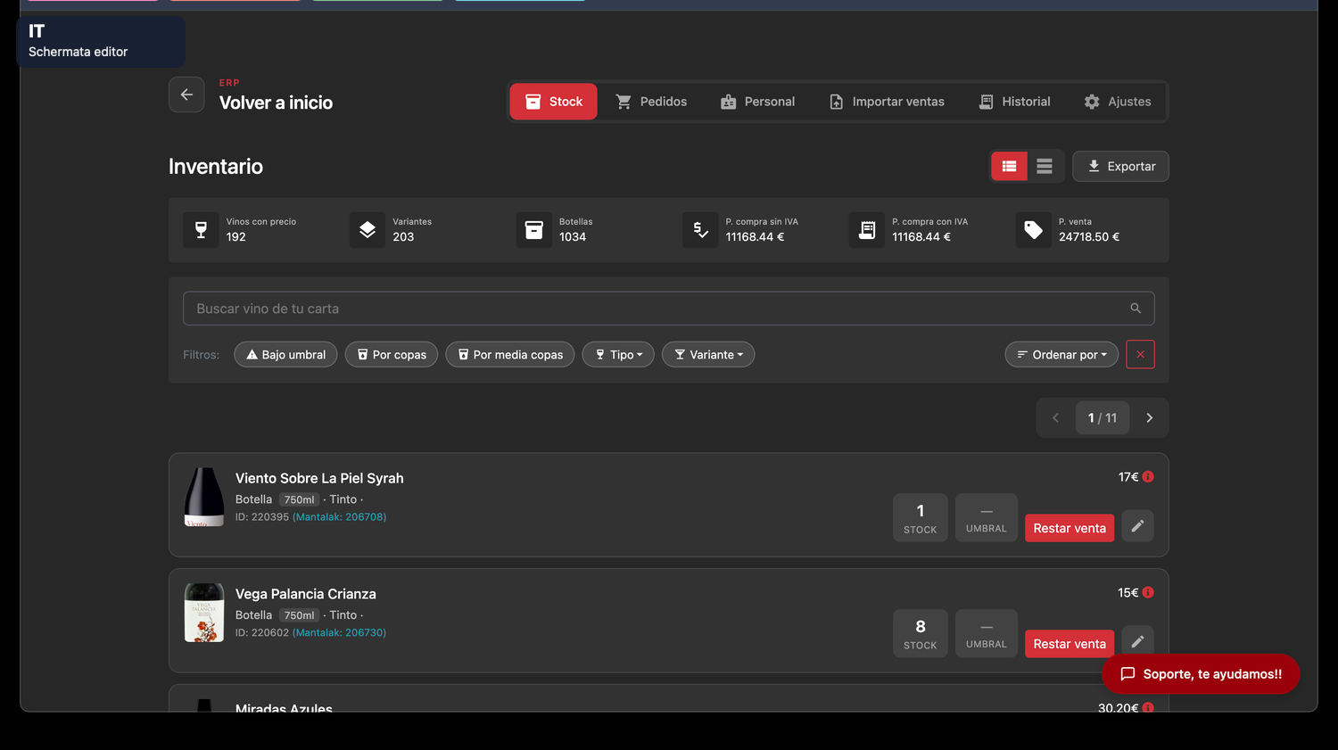 Editor Italiano stock